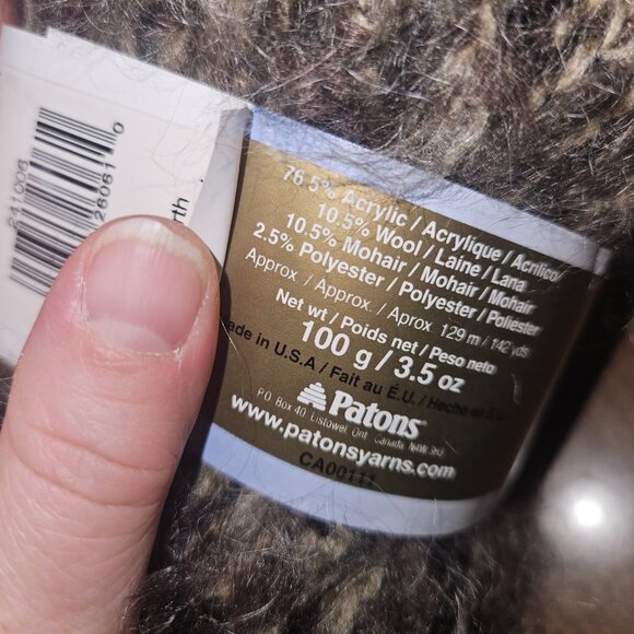 NOS Patons Divine Yarn Skein Bulky DEEP EARTH #06013 Browns 3.5 oz / 142 yds - Picture 6 of 7